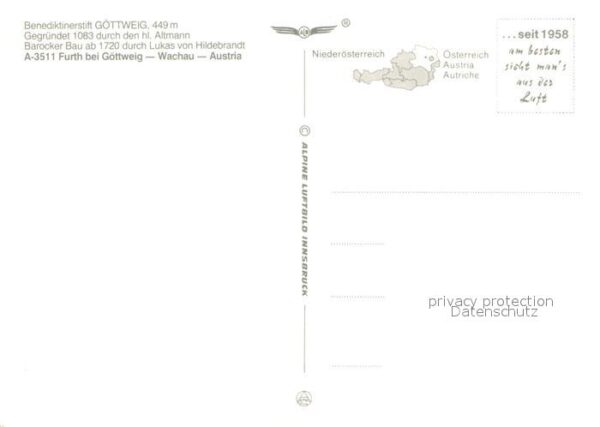 Furth Goettweig Benediktinerstift 11. Jhdt. Fliegeraufn – Bild 2