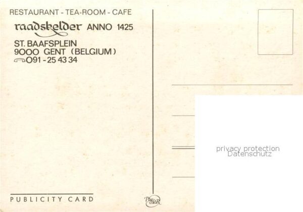 Gent Gand Flandre Restaurant Tearoom Cafe Raadskelder ann – Bild 2
