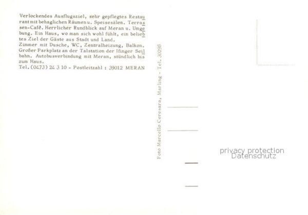 Obermais Meran Pension Restaurant Naif Ifinger Seilbah – Bild 2