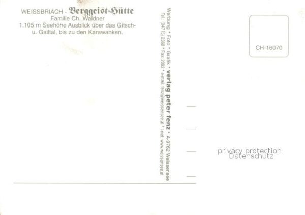 Weissbriach Berggeisthütte Panorama Gitschtal Gailt – Bild 2