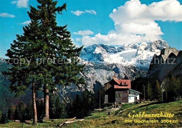 Gosau Oberoesterreich Gablonzerhütte mit Dachsteingebirge