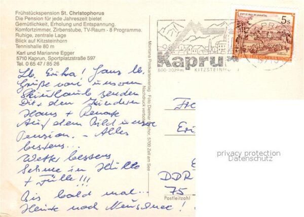 Kaprun Pension St Christophorus Blick auf Kitz – Bild 2
