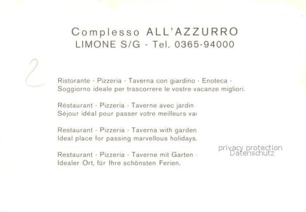 Limone sul Garda Complesso All Azzurro Restaurant Pizzer – Bild 2