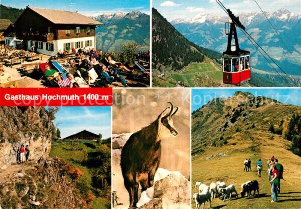 Dorf Tirol Gasthaus Hochmuth gegen Ifinger Seilbah