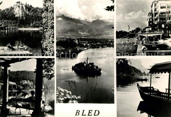 Bled Strand Bootsanlegestelle Fliegeraufnahm