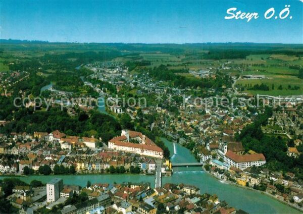 Steyr Enns Oberoesterreich Fliegeraufnahme