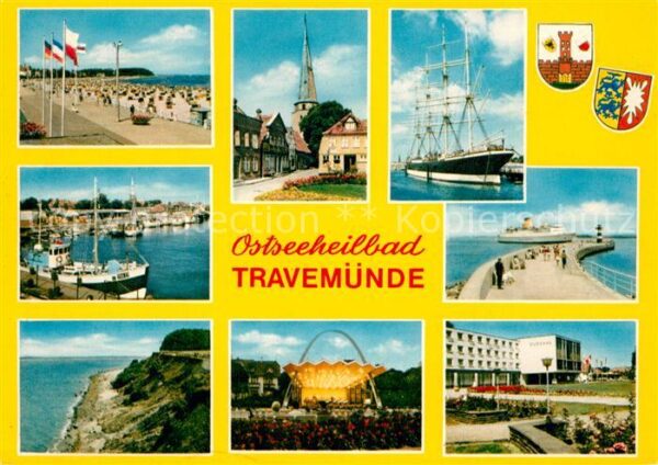 Travemuende Ostseebad Strand Fährschiff Hafen Konzerthalle