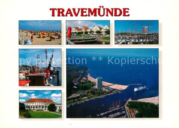Travemuende Ostseebad Fliegeraufnahme Strand Hafen Kurhaus