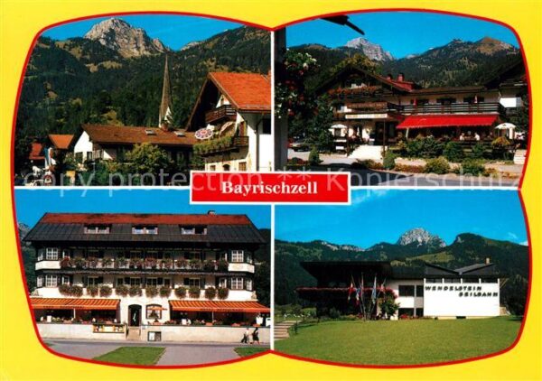 Bayrischzell Ortsmotiv mit Kirche Hotel Restaurant W