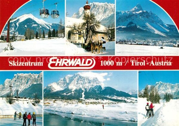 Ehrwald Tirol Panorama Wintersportplatz Alpen Kirche