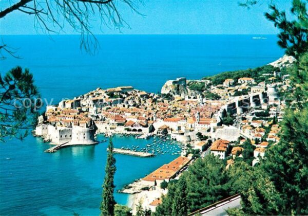 Dubrovnik Ragusa Panorama Blick auf Hafen und Altstadt