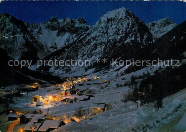 Brand Vorarlberg Wintersportplatz Alpen bei Nacht