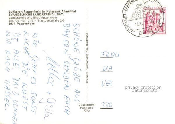 Pappenheim Mittelfranken Ortsansicht mit Kirche und Burg – Bild 2
