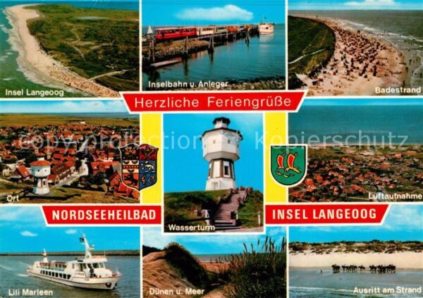 Langeoog Nordseebad Nordseeinsel Fliegeraufnahme Inselbahn