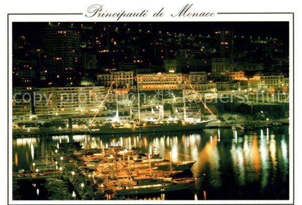 Monaco Le Port de la Principauté la nuit
