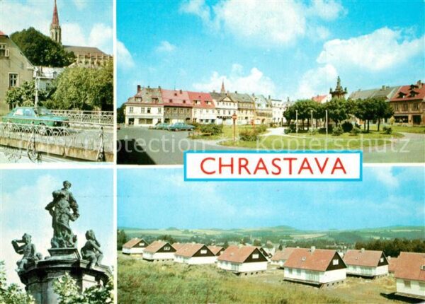 Chrastava Brücke Kirche Platz Denkmal Wohnsiedlun