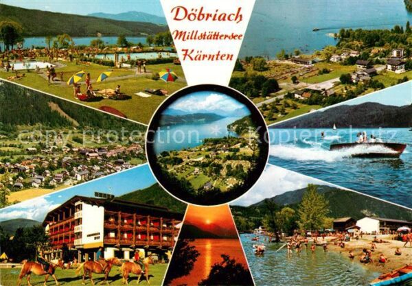 Doebriach Millstaettersee Freibad Badestrand Hotel Reiten Sonnenu