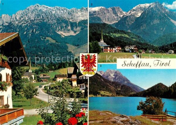Scheffau Wilden Kaiser Hauptstrasse Blick zum Kaisergebirge Hi