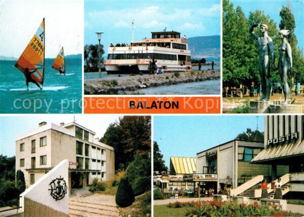 Balaton Plattensee Windsurfen Fähre Statuen Hotel Restaura