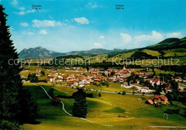 Fischen Allgaeu Panorama Blick zum Grünten Spieser Allg