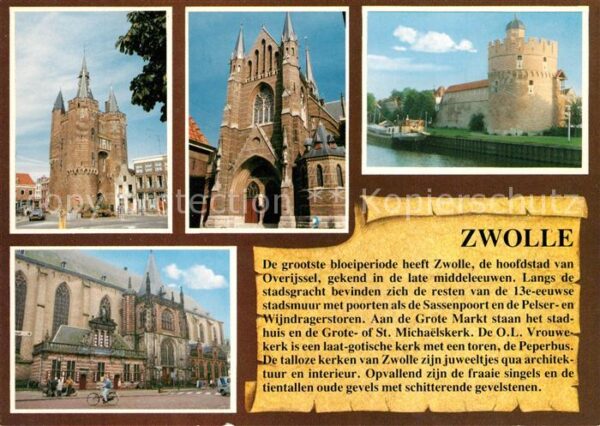 Zwolle Overijssel Stadtzentrum Kirche Turm Stadtgraben