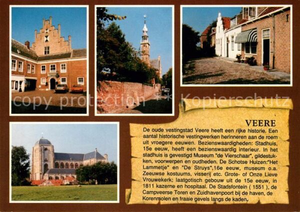 Veere Historische Gebäude Stadtmauer Kirche