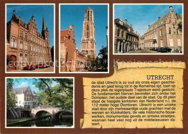 Utrecht Historische Gebäude Domturm Kanal Brück