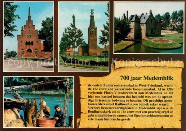 Medemblik Stadtzentrum Kirche Burg Radboud Fische