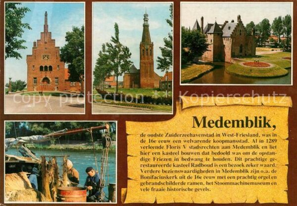 Medemblik Stadtzentrum Kirche Burg Radboud Fische