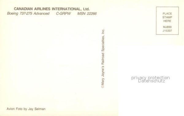 Flugzeuge Zivil Canadian Airlines International Boeing – Bild 2