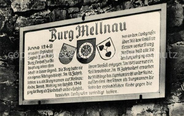 Mellnau Burg Mellnau Hinweisschild