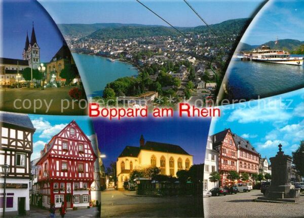 Boppard Rhein Kirche Fliegeraufnahme Rheinschiff Fach