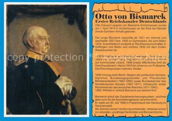 Friedrichsruh Hamburg Portrait Otto von Bismarck