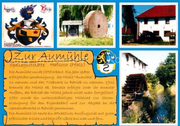 Hassloch Pfalz Gaststätte Zur Aumühle Mühlrad