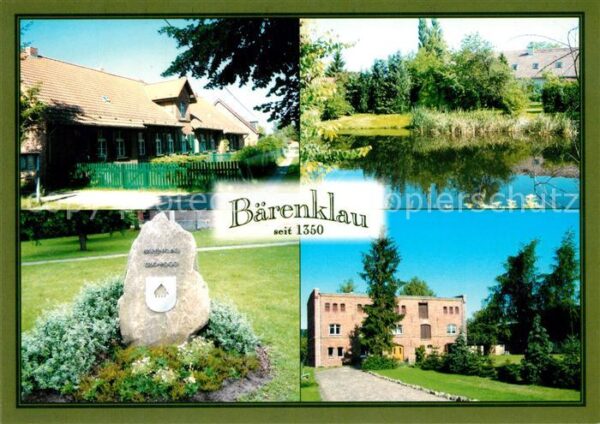 Baerenklau Havel Alte Dorfstrasse Teich Gedenkstein ehem
