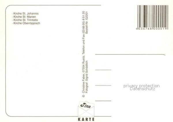 Gera Kirchen St Johannis St Marien St Trinit – Bild 2