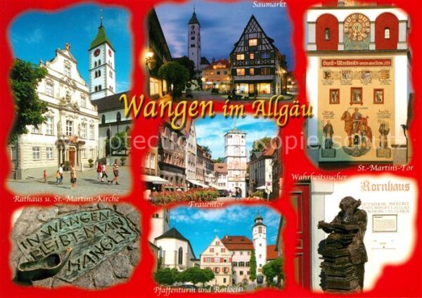 Wangen Allgaeu Rathaus und St Martins Kirche Frauentor