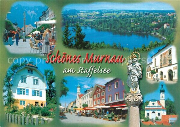 Murnau Staffelsee Strassencafe Panorama Strassenpartie Ma