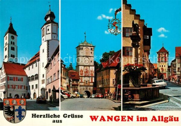 Wangen Allgaeu Rathaus und St Martinskirche Ravensburg
