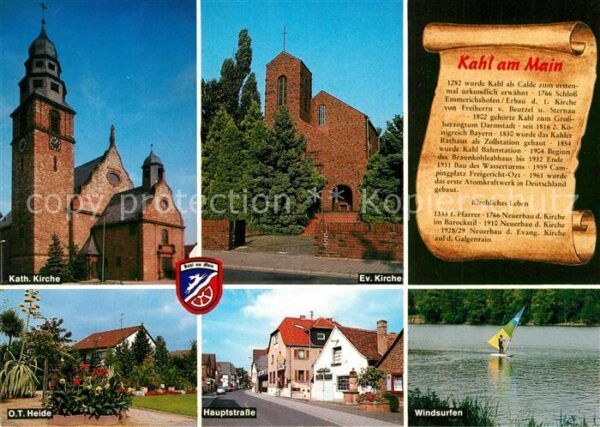 Kahl Main Kath Kirche Ev Kirche OT Heide Hauptstr