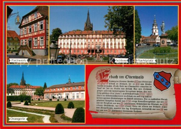Erbach Odenwald Fachwerk Schloss Marktplatz Orangerie