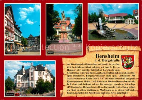 Bensheim Bergstrasse Hauptstrasse Markt Beauner Platz Rathau