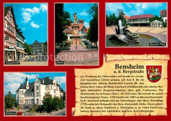 Bensheim Bergstrasse Hauptstrasse Markt Beauner Platz Rathau