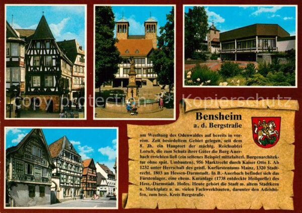 Bensheim Bergstrasse Hauptstrasse Brunnen Beauner Platz Rath