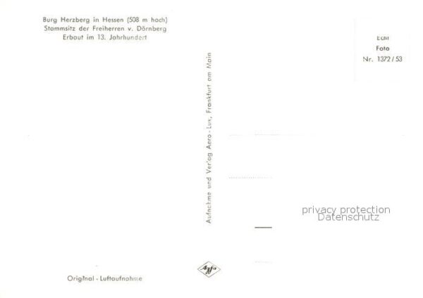 Hessen Region Fliegeraufnahme mit Burg Herzberg – Bild 2