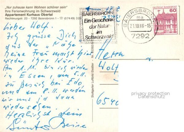 Baiersbronn Schwarzwald Fliegeraufnahme Appartement Kurhaus Obe – Bild 2