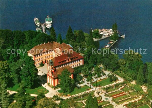 Mainau Fliegeraufnahme Schloss Kirche