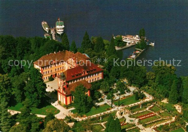 Mainau Fliegeraufnahme Schloss Kirche