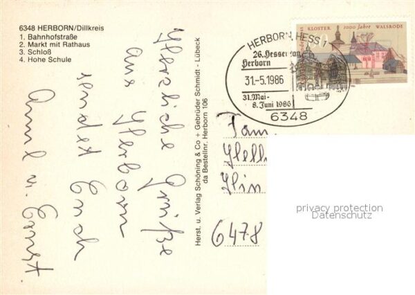 Herborn Hessen Bahnhofstrasse Markt Rathaus Schloss – Bild 2