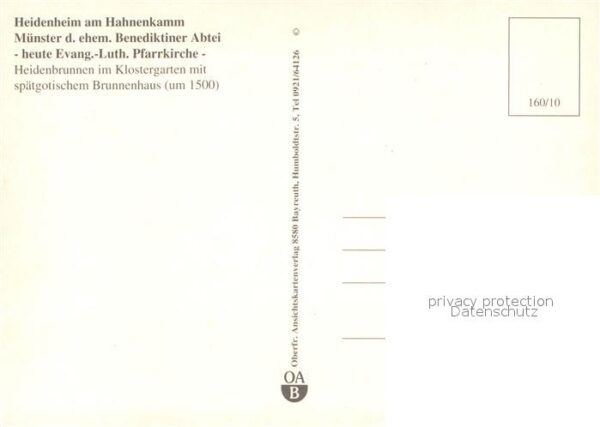 Heidenheim Mittelfranken Brunnen Klostergarten Brunnenhaus – Bild 2